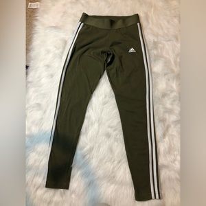 Adidas green workout leggings